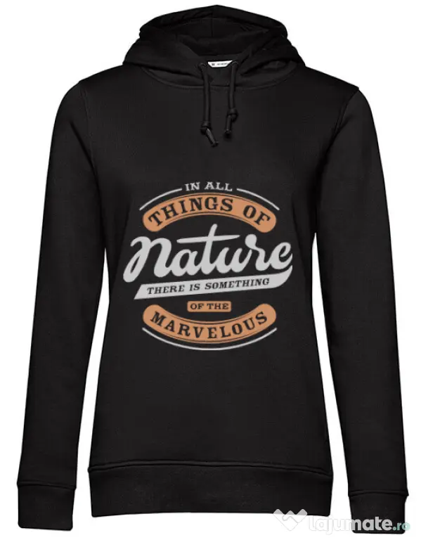 Hoodie dama cu gluga Nature Negru