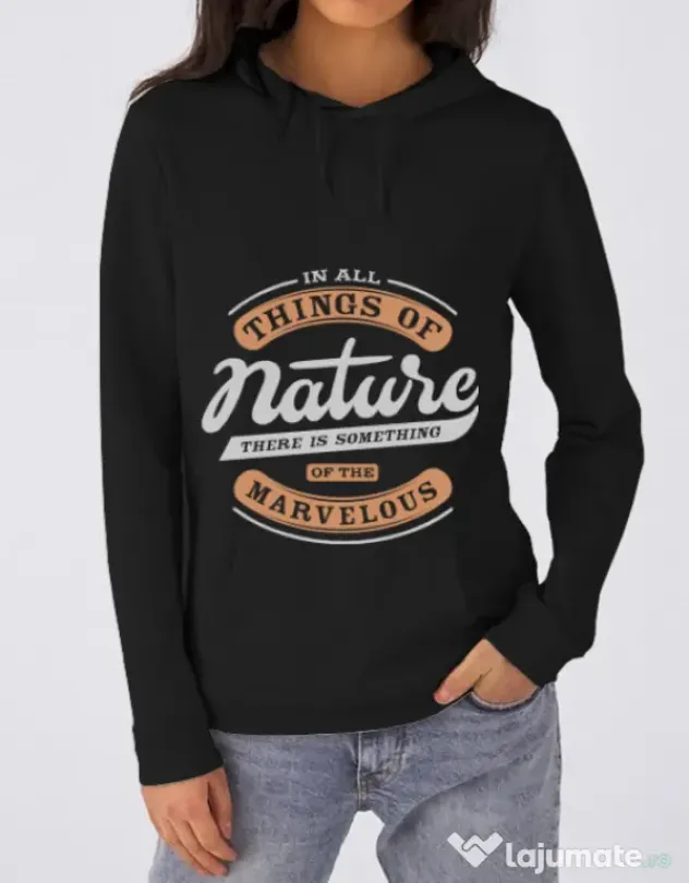 Hoodie dama cu gluga Nature Negru