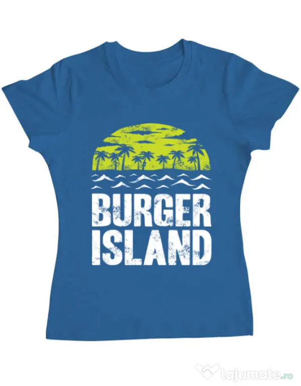Tricou ADLER dama Burger island Albastru azuriu