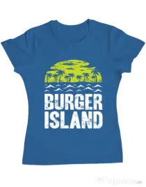 Tricou ADLER dama Burger island Albastru azuriu