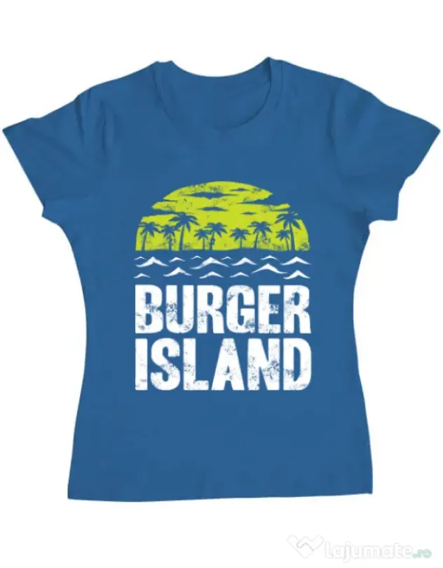 Tricou ADLER dama Burger island Albastru azuriu
