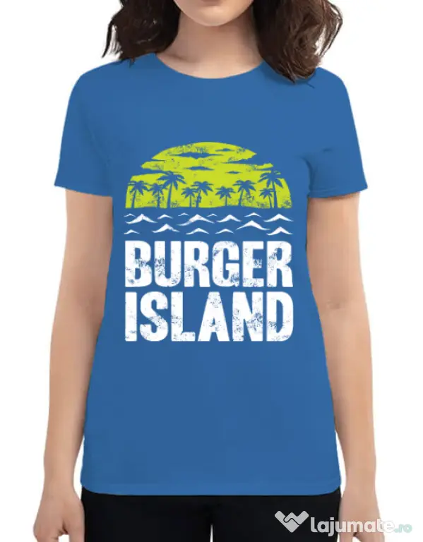 Tricou ADLER dama Burger island Albastru azuriu