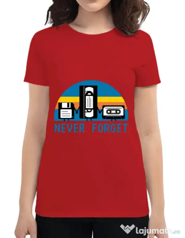 Tricou ADLER dama Never forget Rosu