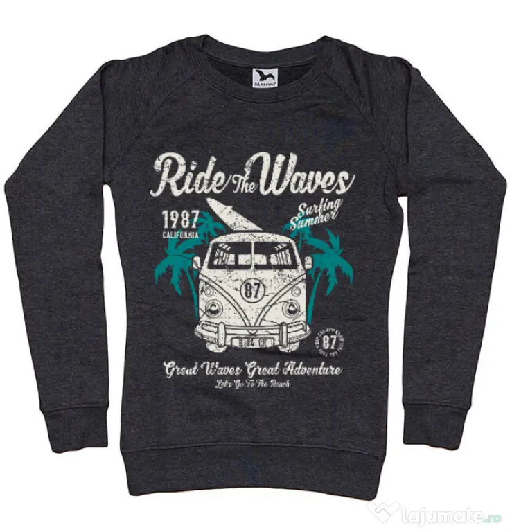 Bluza ADLER dama Ride The Waves Negru melanj