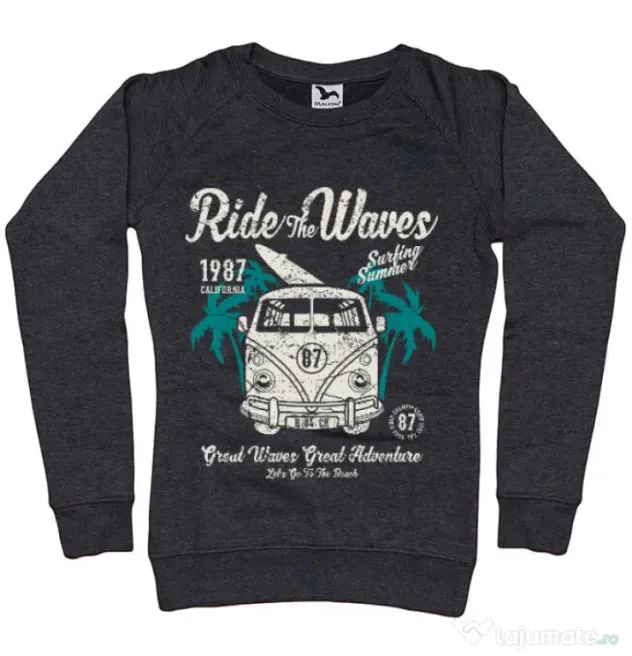 Bluza ADLER dama Ride The Waves Negru melanj