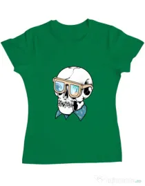 Tricou ADLER dama Skull Holiday Verde mediu