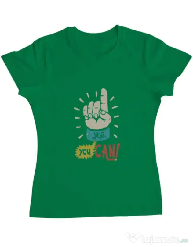 Tricou ADLER dama Yes You Can Verde mediu
