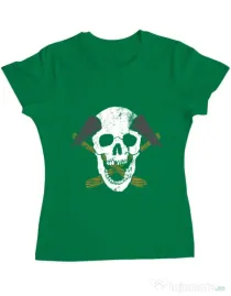 Tricou ADLER dama Skull Axe Verde mediu
