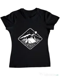 Tricou ADLER dama Camp Mode ON Negru