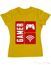 Tricou ADLER dama Gamer Galben
