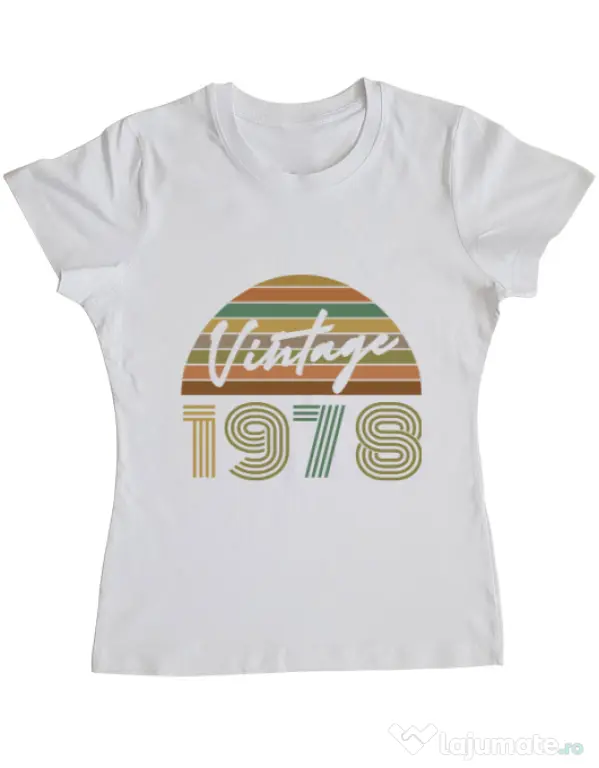Tricou ADLER dama Vintage 1978 Alb