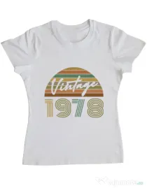 Tricou ADLER dama Vintage 1978 Alb