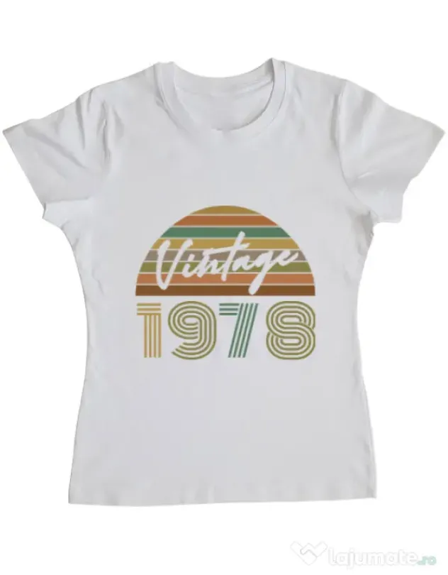 Tricou ADLER dama Vintage 1978 Alb