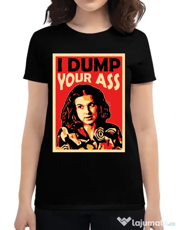 Tricou ADLER dama I dump your ass Negru