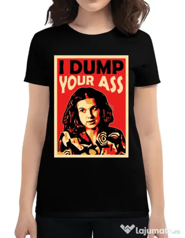 Tricou ADLER dama I dump your ass Negru
