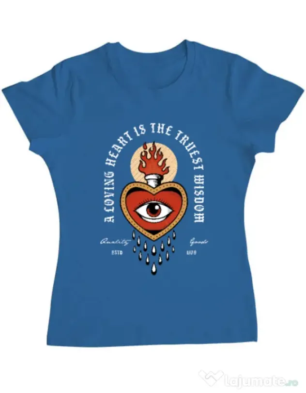 Tricou ADLER dama Burning Heart Albastru azuriu