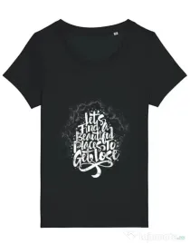 Tricou STANLEY STELLA dama Let's find beautiful place to get lost Negru
