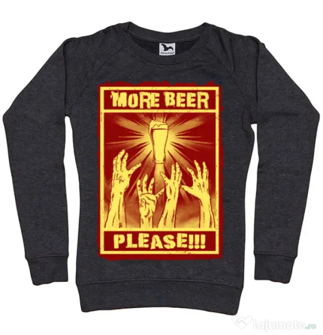 Bluza ADLER dama Thirsty zombies Negru melanj