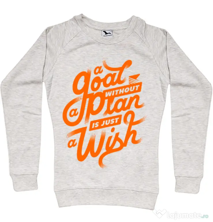 Bluza ADLER dama A Goal Without a Plan is Just a Wish Migdala melanj