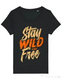 Tricou STANLEY STELLA dama Stay Wild and Free Negru
