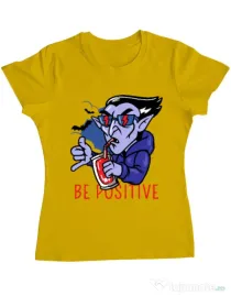 Tricou ADLER dama Be positive Galben