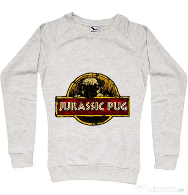 Bluza ADLER dama Jurassic Pug Migdala melanj
