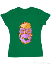 Tricou ADLER dama Homer Donut Verde mediu