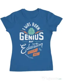 Tricou ADLER dama Born Genius Albastru azuriu