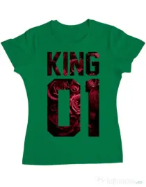 Tricou ADLER dama Flower king Verde mediu