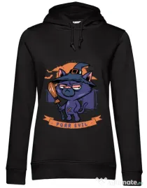 Hoodie dama cu gluga Purr halloween Negru