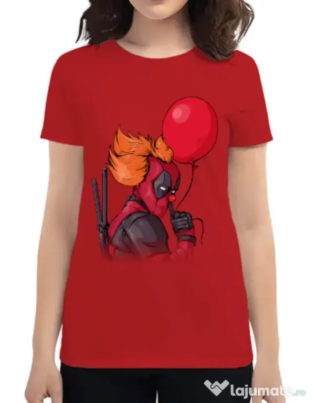 Tricou ADLER dama IT is Deadpool Rosu
