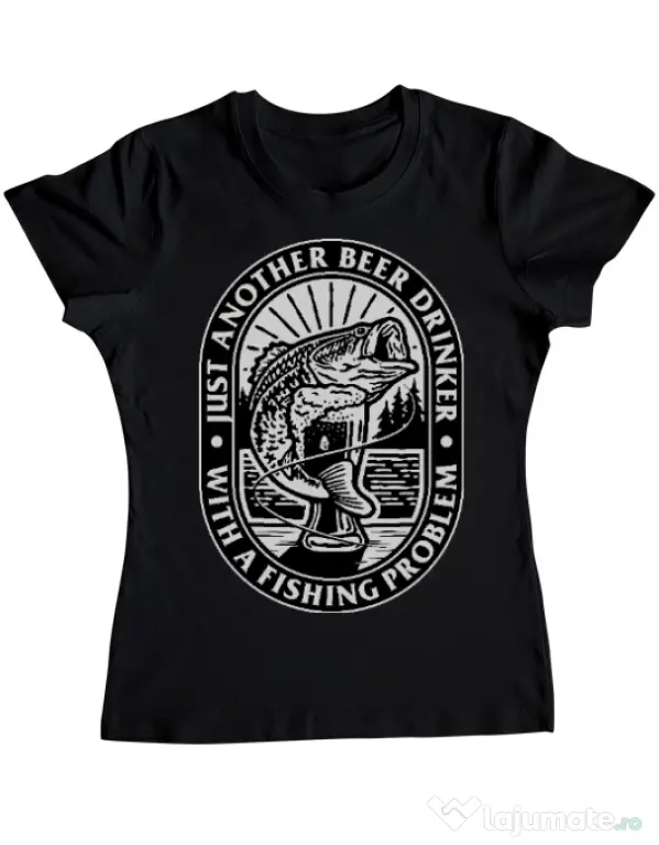 Tricou ADLER dama Fishing problem Negru