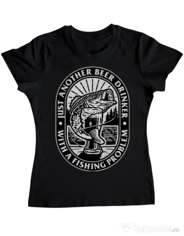 Tricou ADLER dama Fishing problem Negru