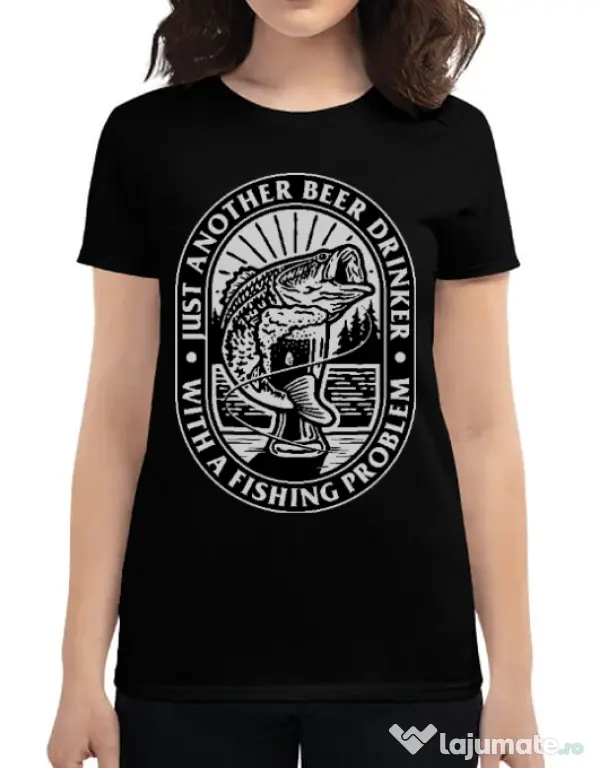 Tricou ADLER dama Fishing problem Negru