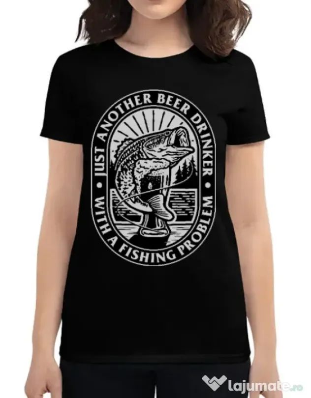 Tricou ADLER dama Fishing problem Negru