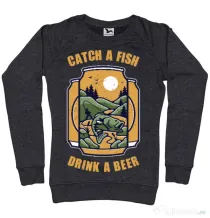 Bluza ADLER dama Catch a fish Negru melanj