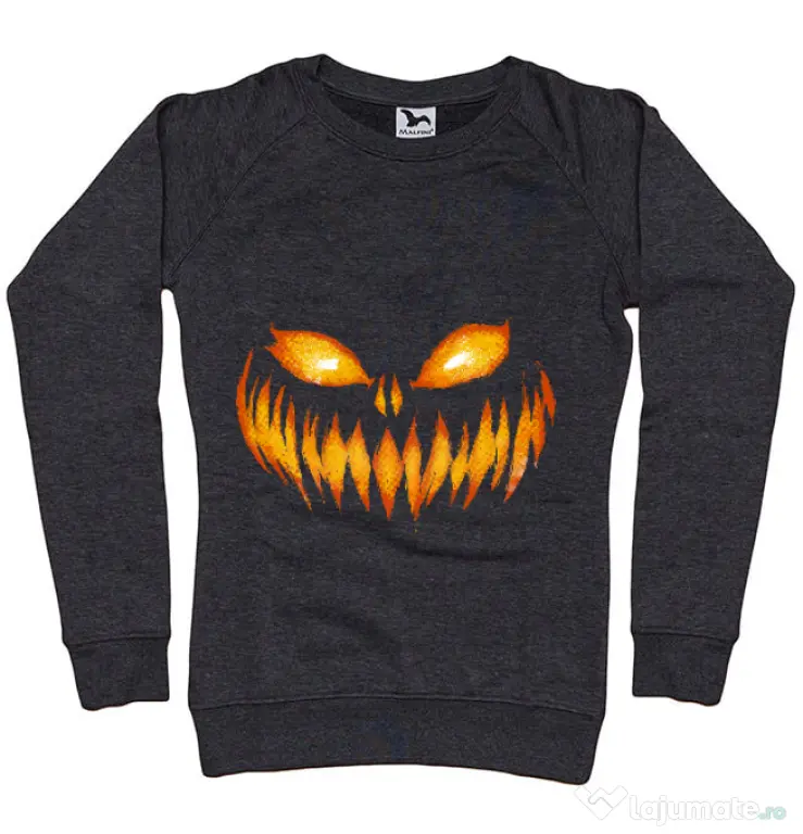 Bluza ADLER dama Scary pumpkin face Negru melanj