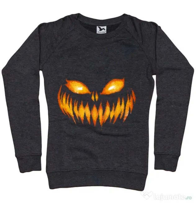 Bluza ADLER dama Scary pumpkin face Negru melanj