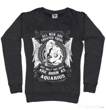 Bluza ADLER dama The best men are born as Aquarius Negru melanj