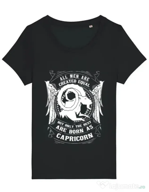 Tricou STANLEY STELLA dama The best men are born as Capricorn Negru