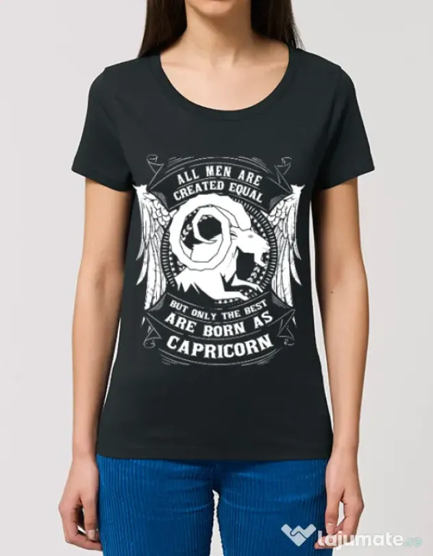 Tricou STANLEY STELLA dama The best men are born as Capricorn Negru