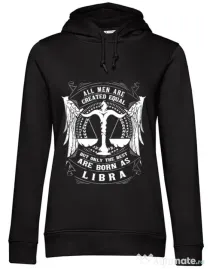 Hoodie dama cu gluga The best men are born as Libra Negru