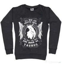 Bluza ADLER dama The best men are born as Taurus Negru melanj