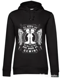 Hoodie dama cu gluga The best women are born as Gemini Negru