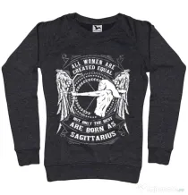 Bluza ADLER dama The best women are born as Sagittarius Negru melanj
