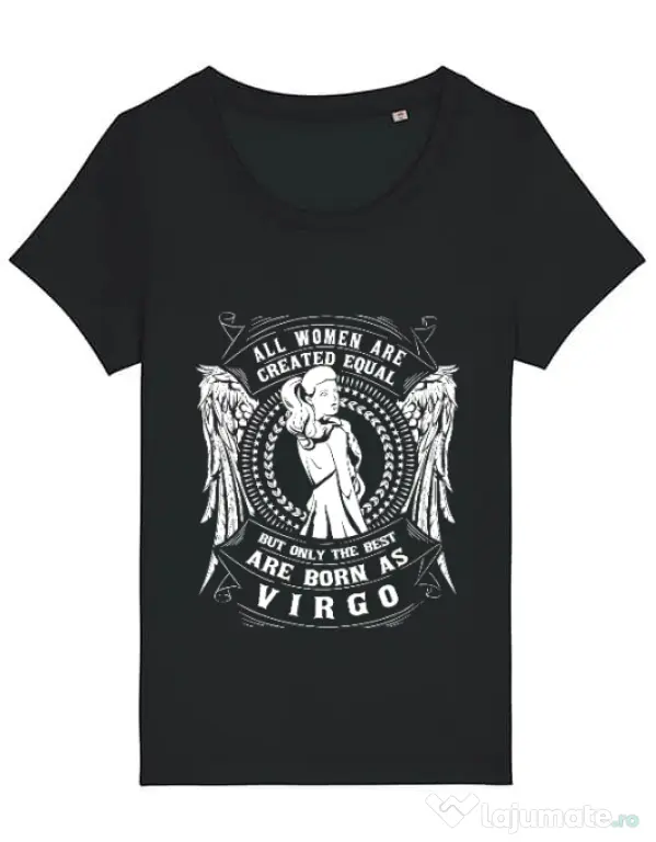 Tricou STANLEY STELLA dama The best women are born as Virgo Negru
