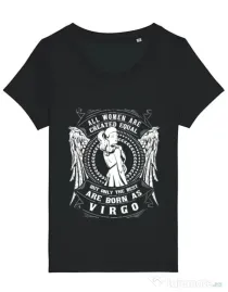 Tricou STANLEY STELLA dama The best women are born as Virgo Negru