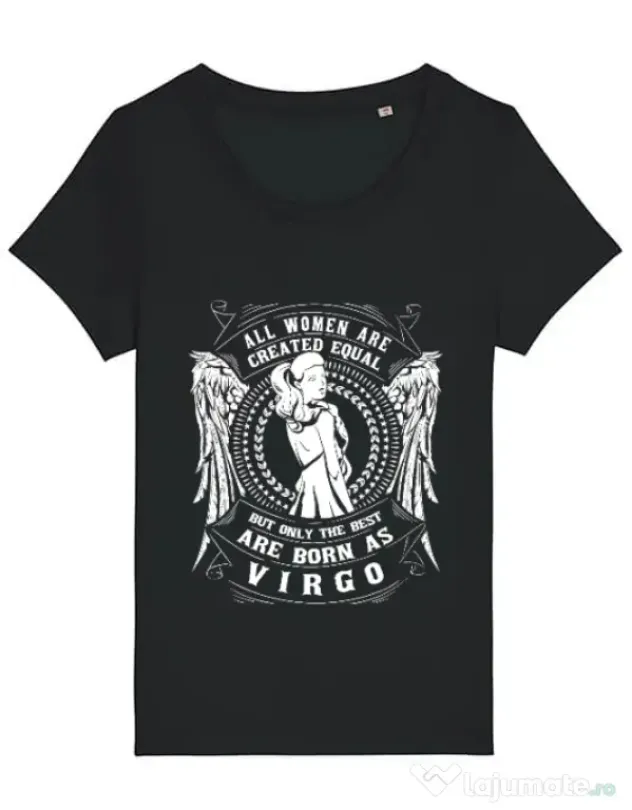 Tricou STANLEY STELLA dama The best women are born as Virgo Negru