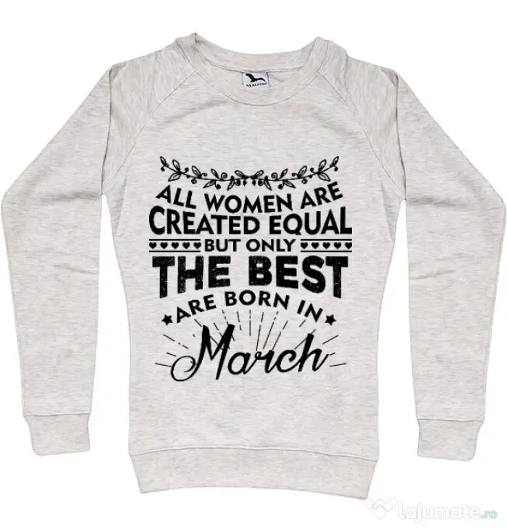 Bluza ADLER dama The best women are born in March Migdala melanj