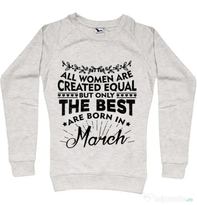 Bluza ADLER dama The best women are born in March Migdala melanj